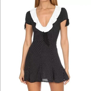 For Love And Lemons Bianca Polka Dot Mini Dress Size Medium
